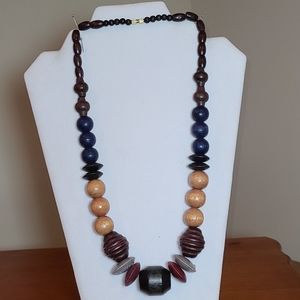 Wonden Necklace Browns, Blue, Burgundy